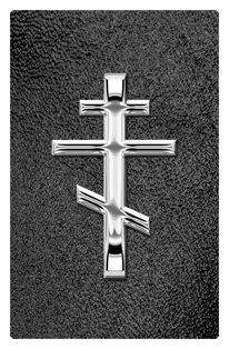 DF35T 519 SL SH BK Silver Orthodox Cross Shimmer Black Background